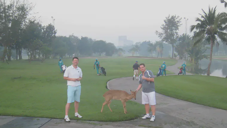 A deer (on a day with multiple birdies) at Bangkok Golf Club, January