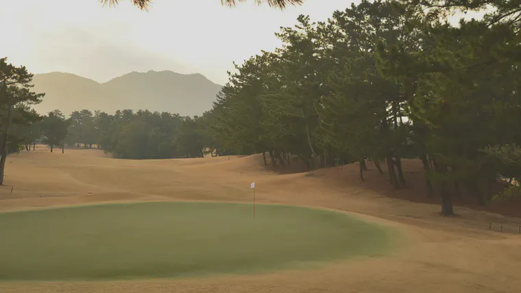 View from behind the par 5 fourth hole at Keya GC in Fukuoka.