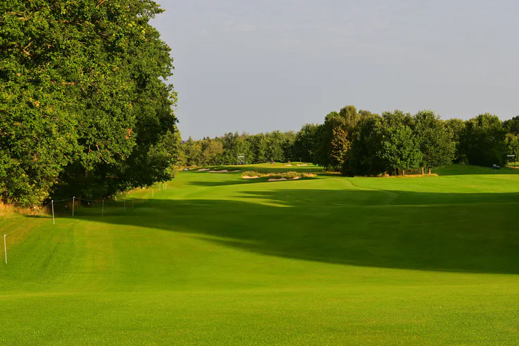 The fairways at Furesø Golfklub are unirrigated, and are not treated with pesticides. This is the sixth. The precipitation prior to the tournament allowed the fairways to remain green with only a few dry spots.
