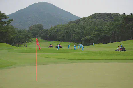 Korai green on the 18th at Keya GC during the 2014 KBC Augusta tournament.