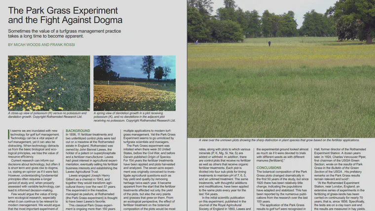 [The article](http://gsrpdf.lib.msu.edu/ticpdf.py?file=/article/woods-park-4-22-11.pdf) includes photos of the striking differences between the plots, with those differences is species composition caused simply by the types of fertilizers that were applied.