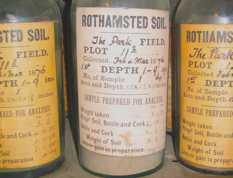 Dried soil samples from the Park Grass experiment at Rothamsted that were collected in 1876.