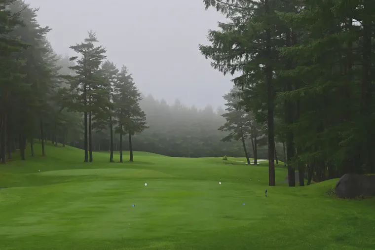 A golf course in Gunma prefecture at an 1100 meter (3,600 feet) elevation.