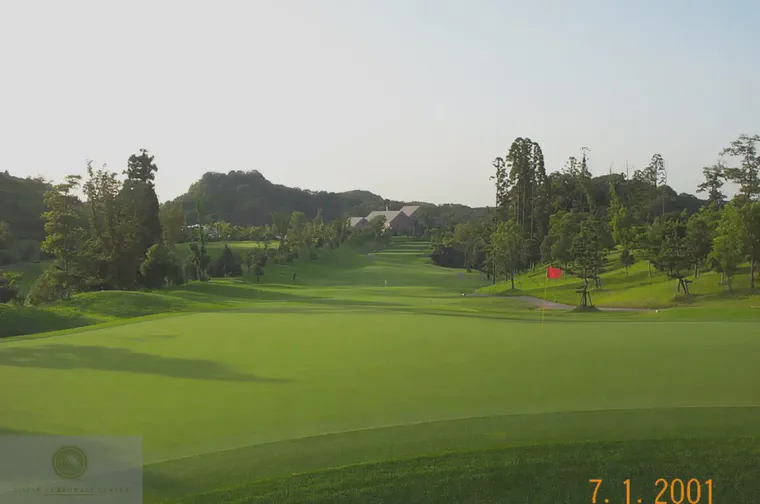 Hole 10 at Habu CC from behind the green on 1 July 2001.