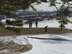 Playing golf in ice and snow