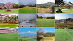 Springtime golf course maintenance in Japan