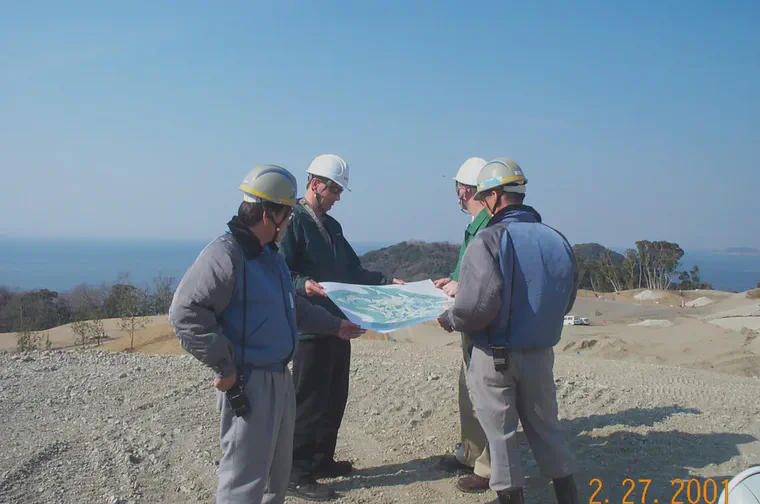 Golf course construction site near Tokyo Bay, February 2001
